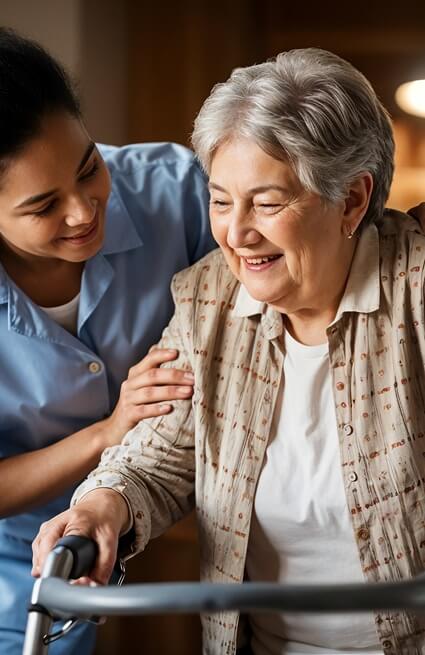 Caregiver supporting a senior at home in King County, Pierce County and across Washington State